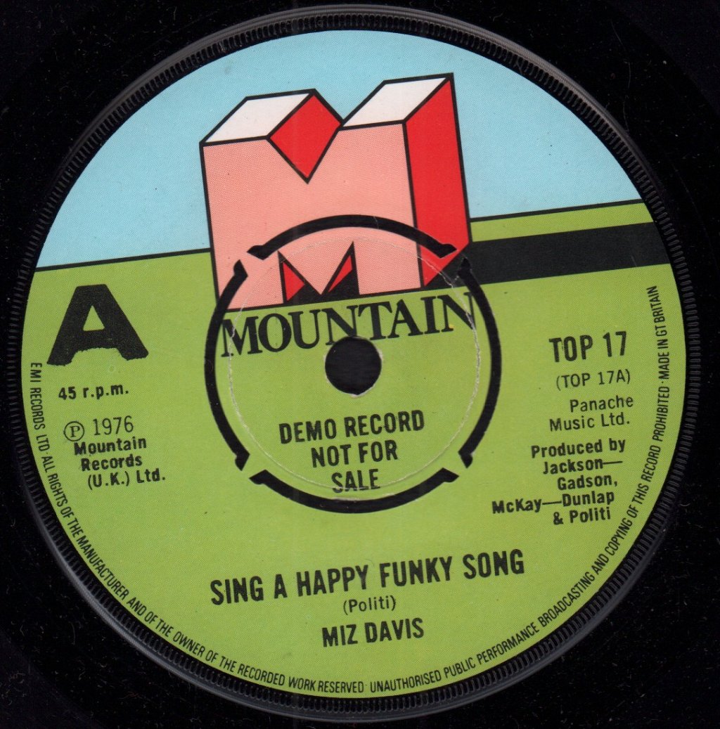 Miz Davis - Sing A Happy Funky Song - 7 Inch