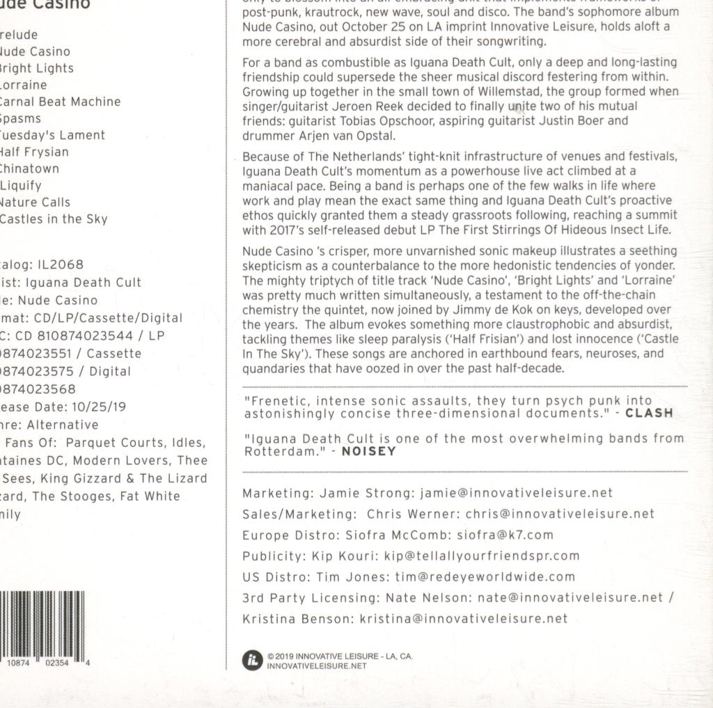 Iguana Death Cult - Nude Casino - Cd