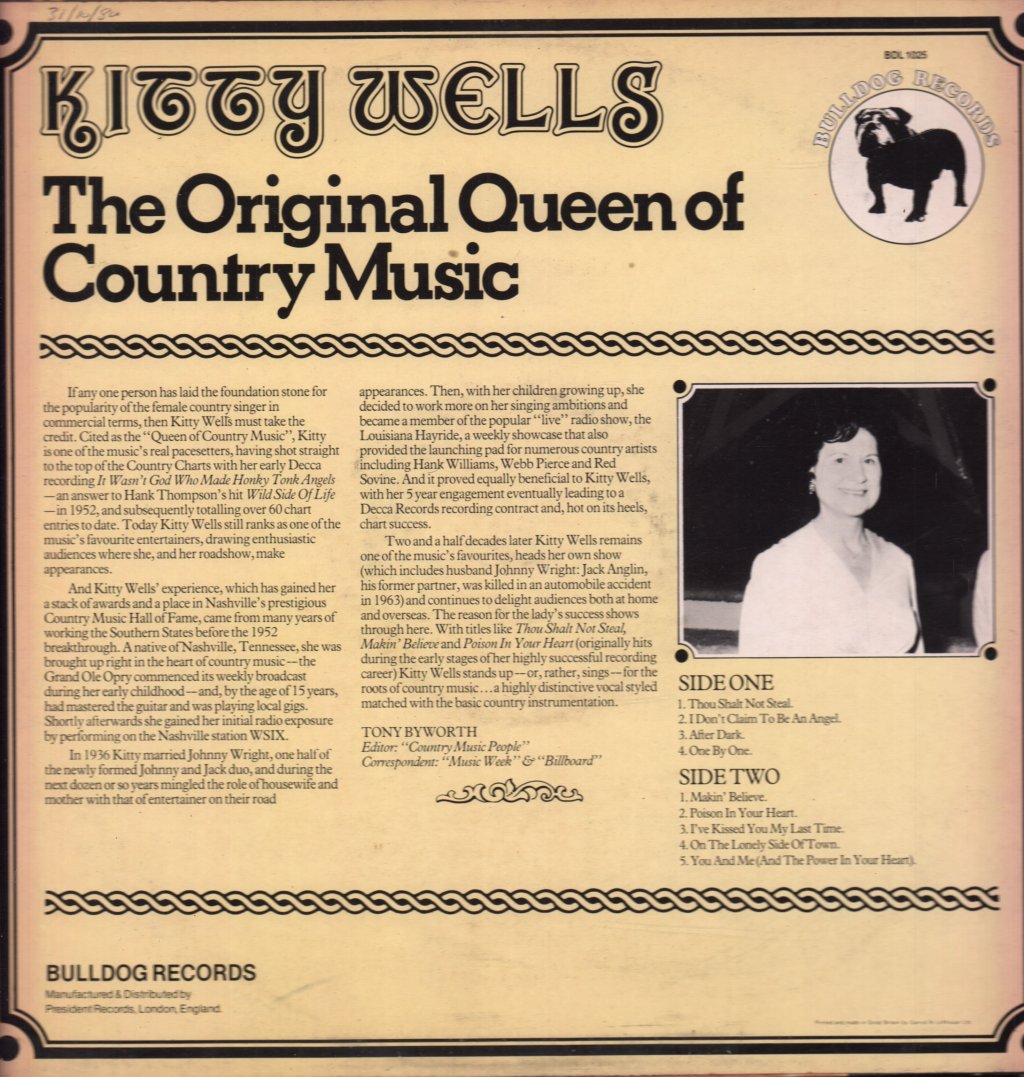 Kitty Wells - Original Queen Of Country Music - Lp