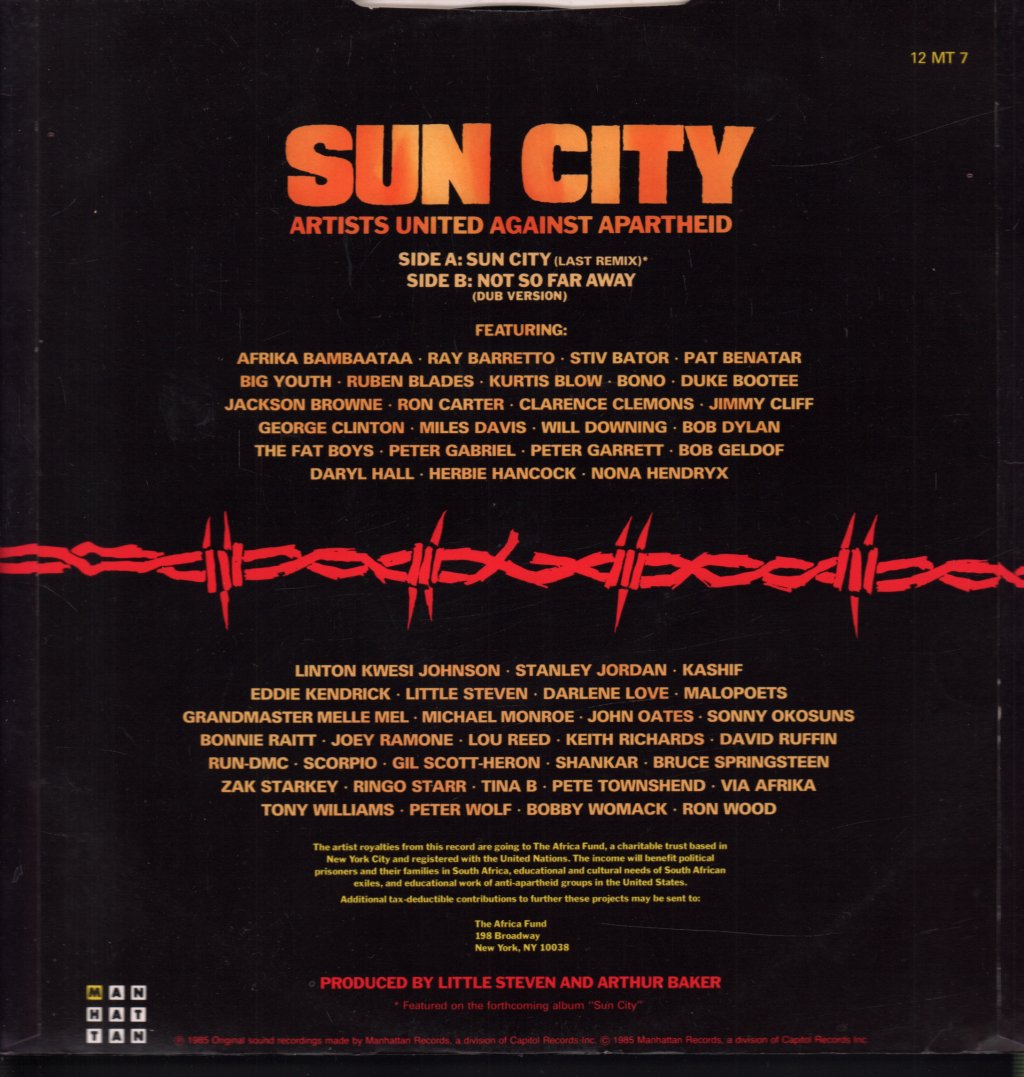 Artists United Against Apartheid - Sun City - 12 Inch
