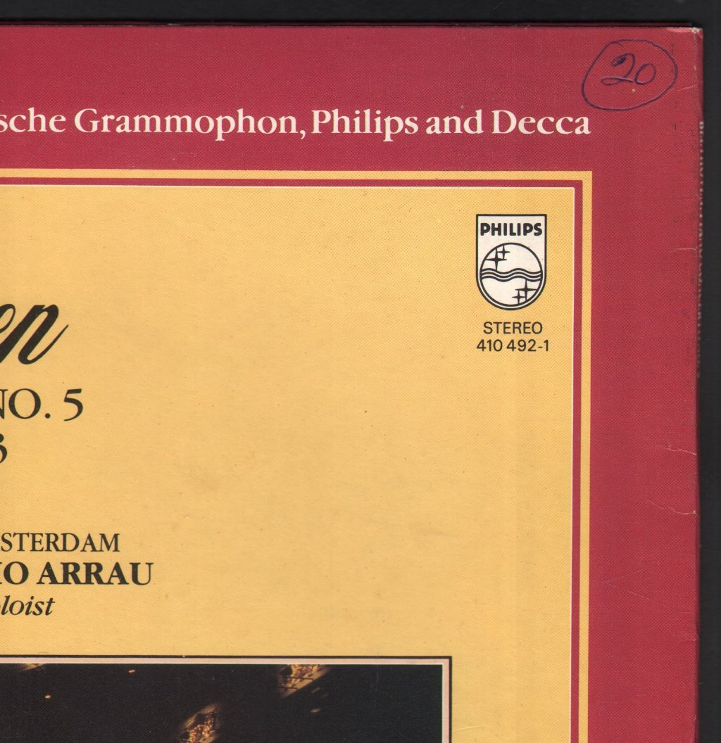 Claudio Arrau / Bernard Haitink / Concertgebouw Orch. - Beethoven - Piano Concerto No.5 In E Flat Emperor - Lp