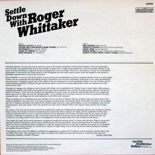 Roger Whittaker - Settle Down With Roger Whittaker - Lp