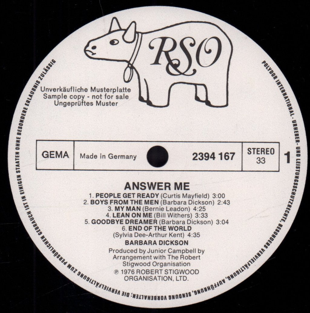 Barbara Dickson - Answer Me - Lp