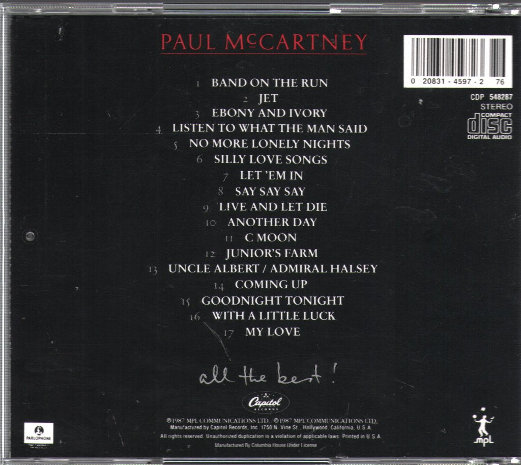 Paul McCartney - All The Best! - Cd