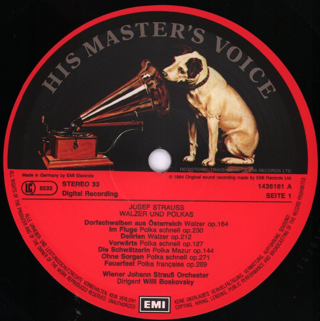 Willi Boskovsky / Johann Strauss Orchestra Of Vienna - Josef Strauss Waltzes And Polkas - Lp