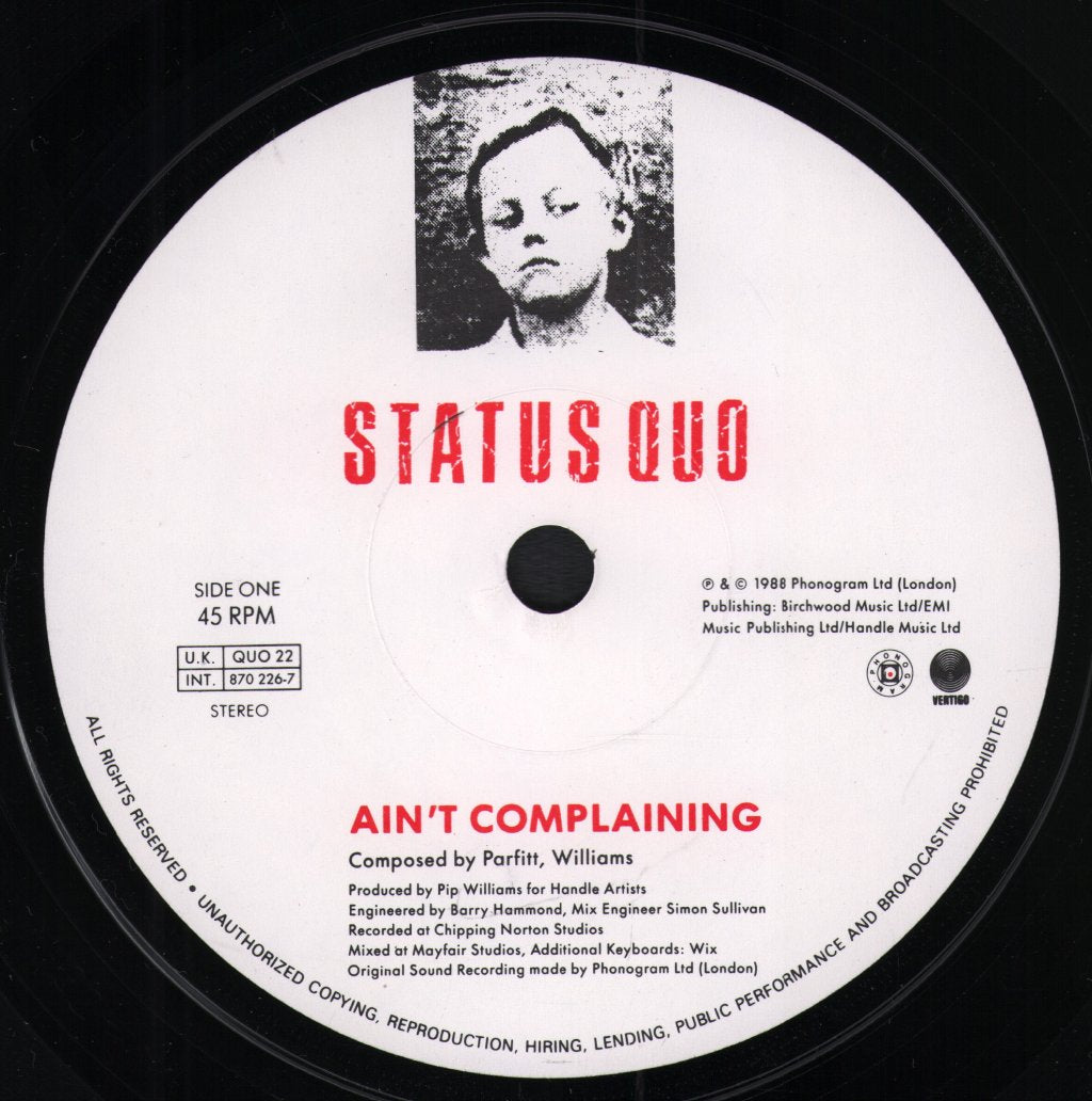 Status Quo - Ain't Complaining - 7 Inch