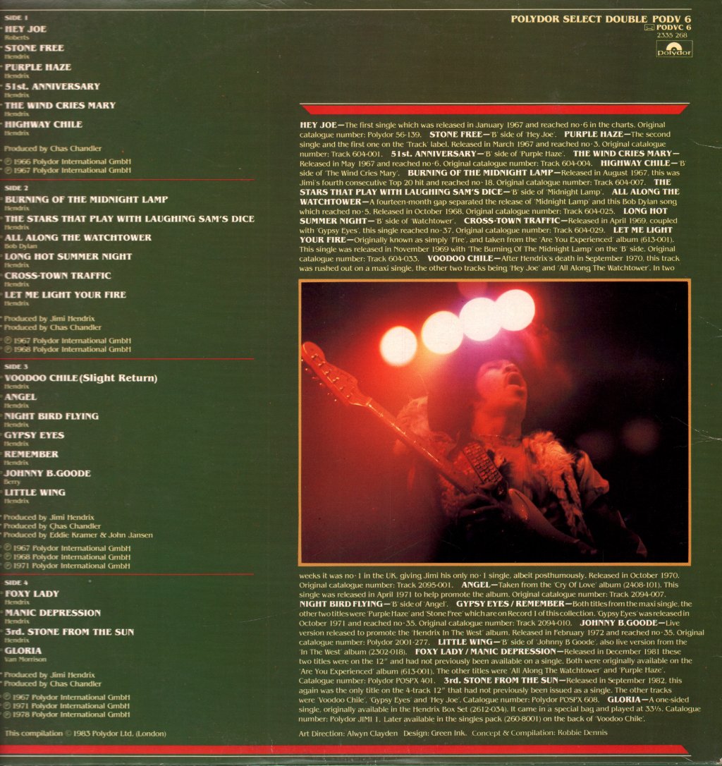 Jimi Hendrix - Singles Album - Double Lp
