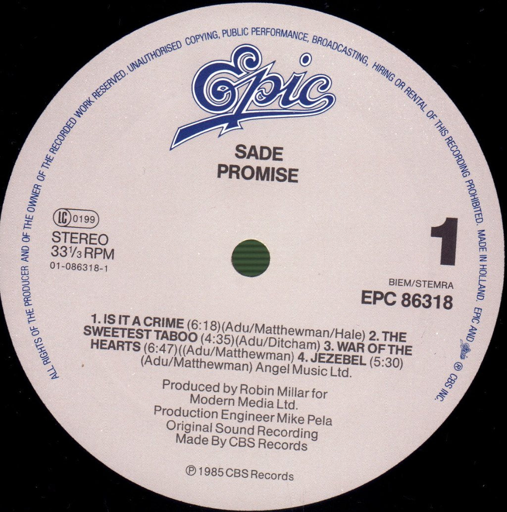 Sade - Promise - Lp