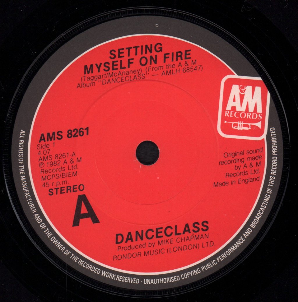 Danceclass - Setting Myself On Fire - 7 Inch