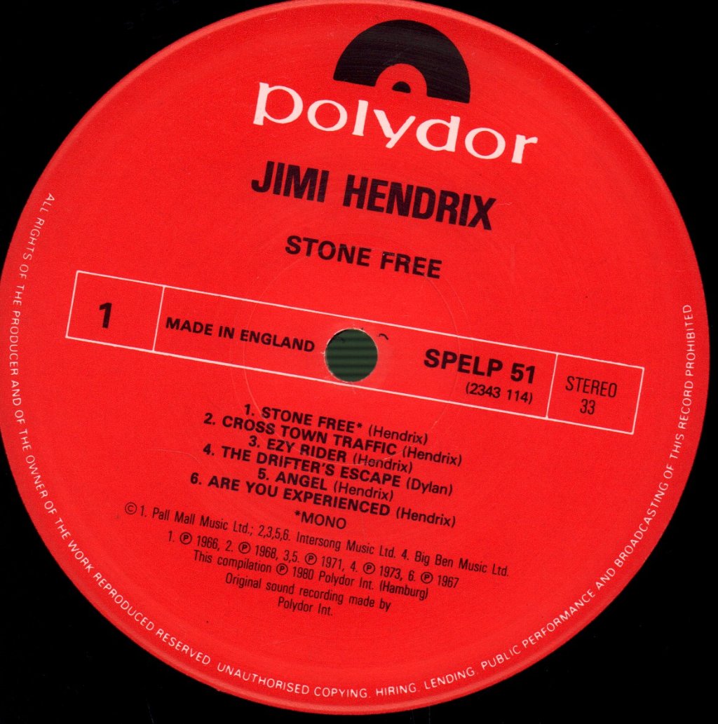 Jimi Hendrix - Stone Free - Lp