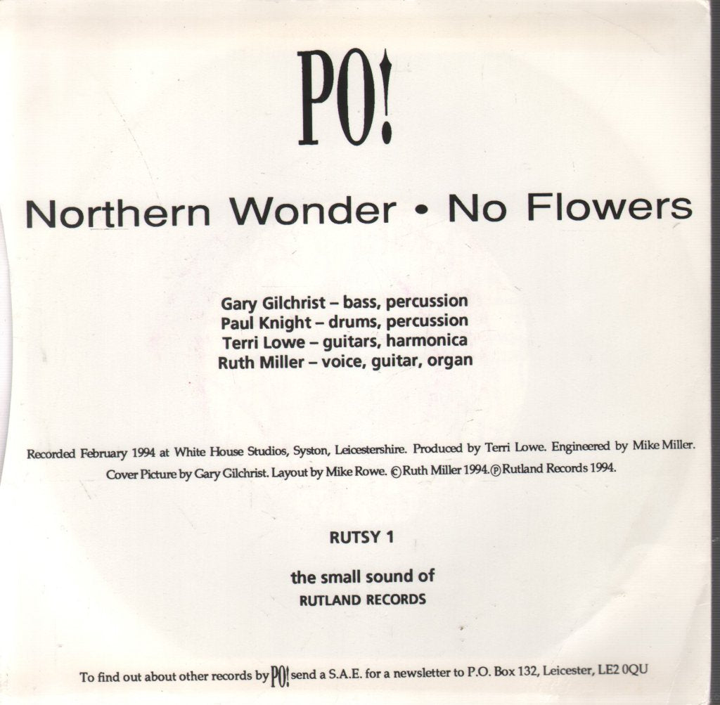 Po! - Northern Wonder / No Flowers - 7 Inch