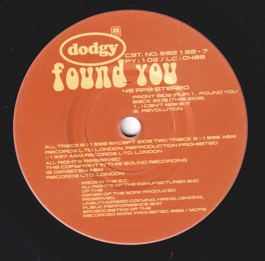 Dodgy - Found You - 7 Inch