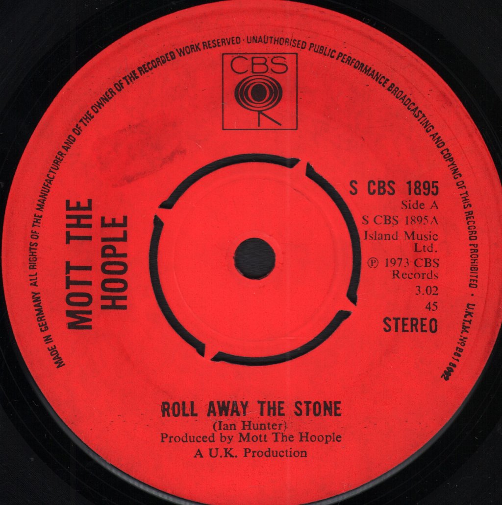 Mott The Hoople - Roll Away The Stone - 7 Inch