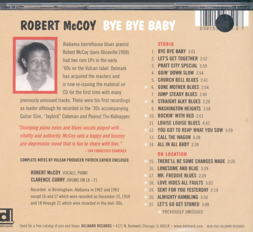 Robert McCoy - Bye Bye Baby - Cd