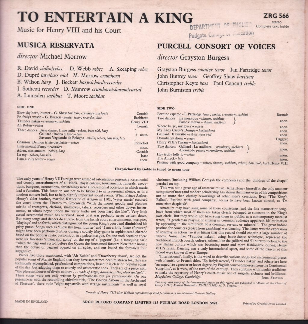 To Entertain A King - Various Artist - Lp