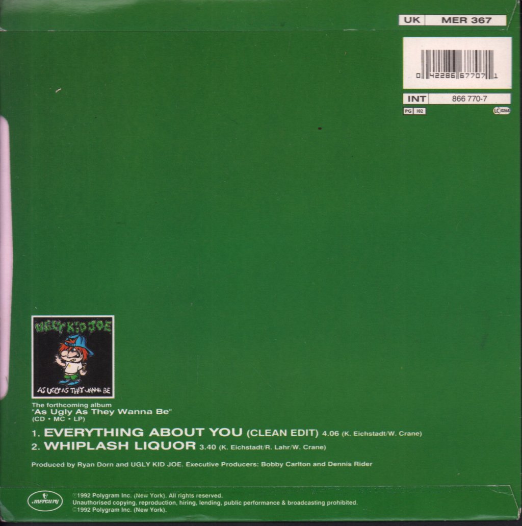 Ugly Kid Joe - Everything About You - 7 Inch