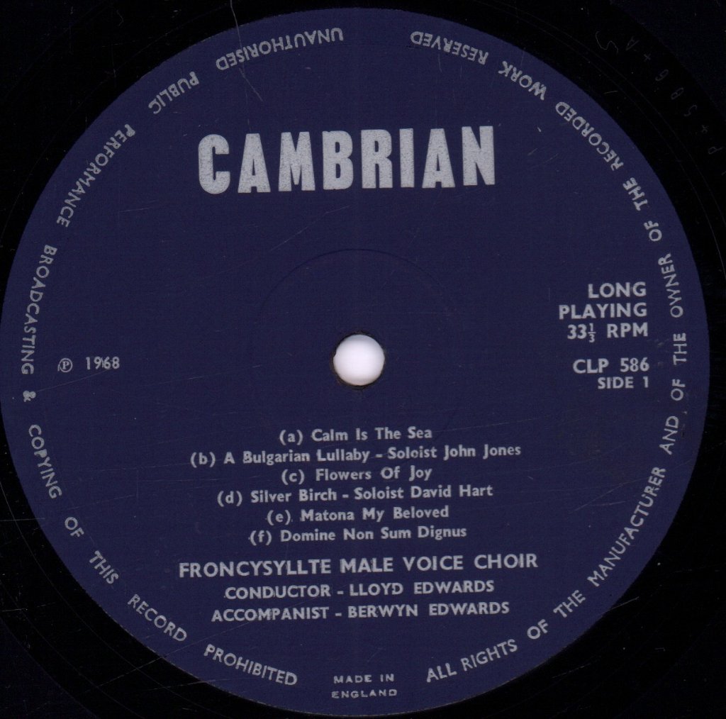 Froncysyllte Male Voice Choir - Froncysyllte Male Voice Choir - Lp