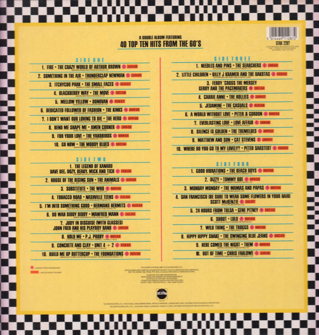 Various Artists - Sixties Mania - Double Lp