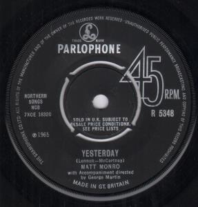 Matt Monro - Yesterday - 7 Inch