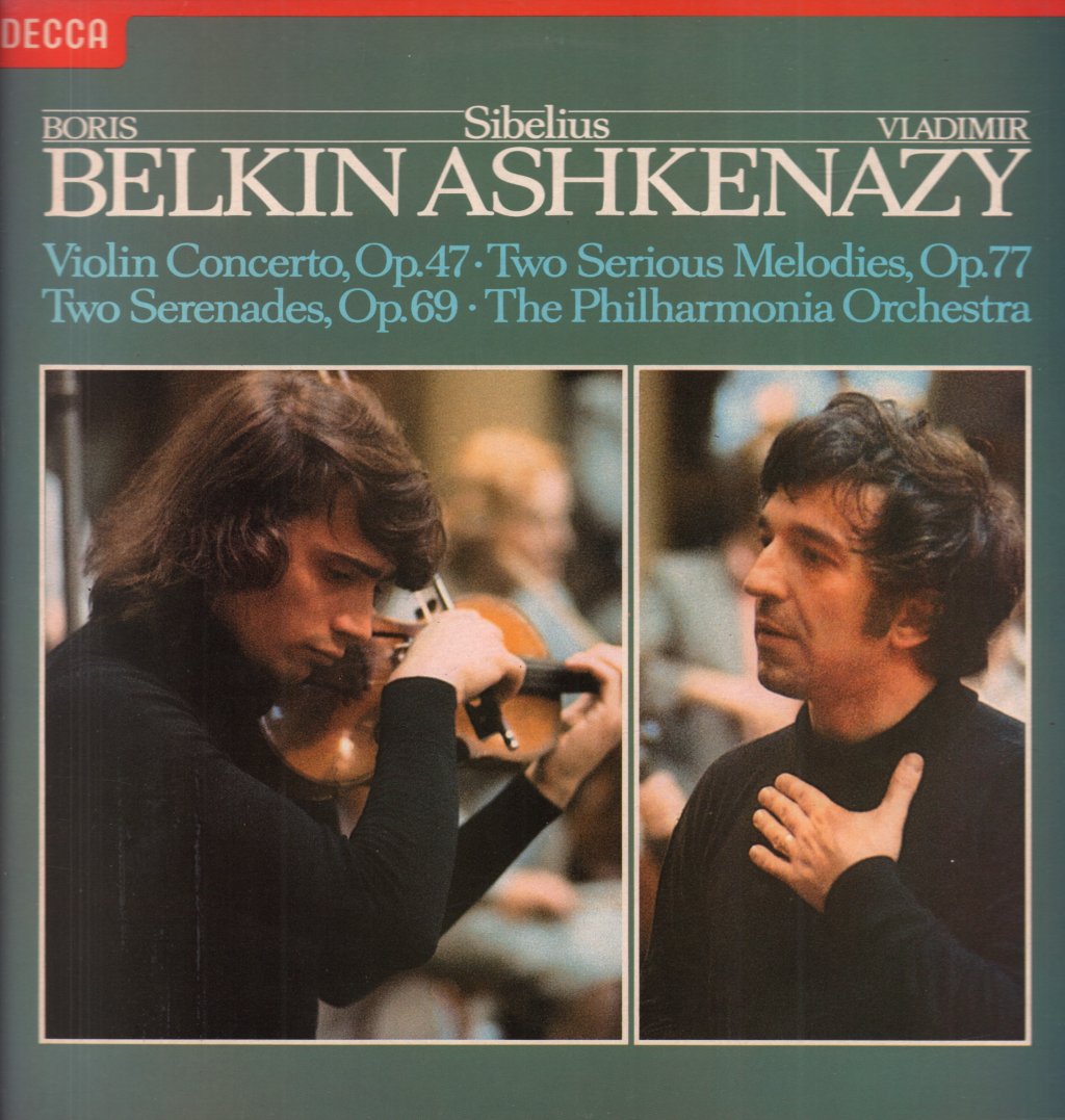 Boris Belkin / Vladimir Ashkenazy / Philharmonia Orch. - Sibelius Violin Concerto / Two Serious Melodies - Lp