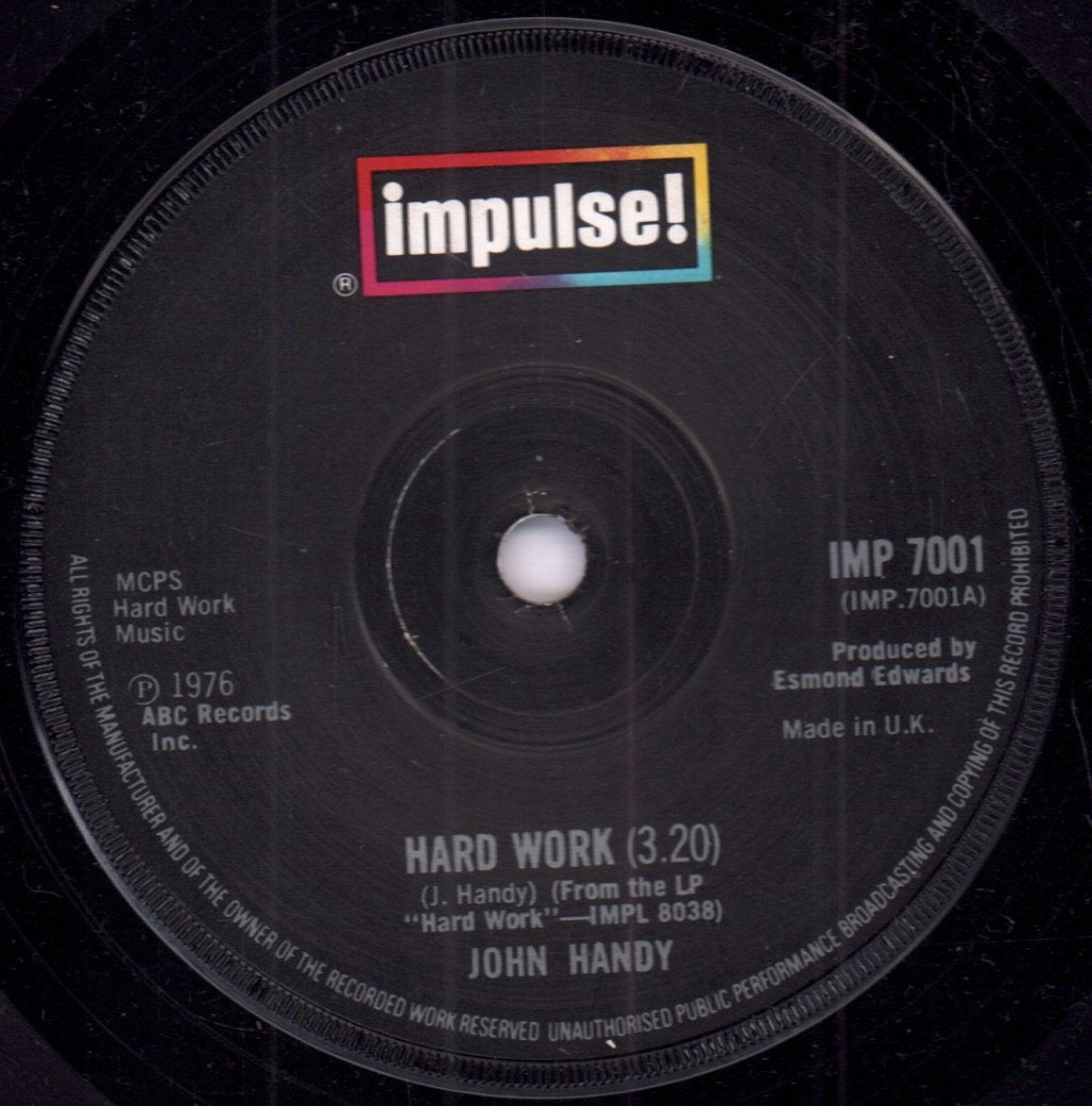 John Handy - Hard Work - 7 Inch