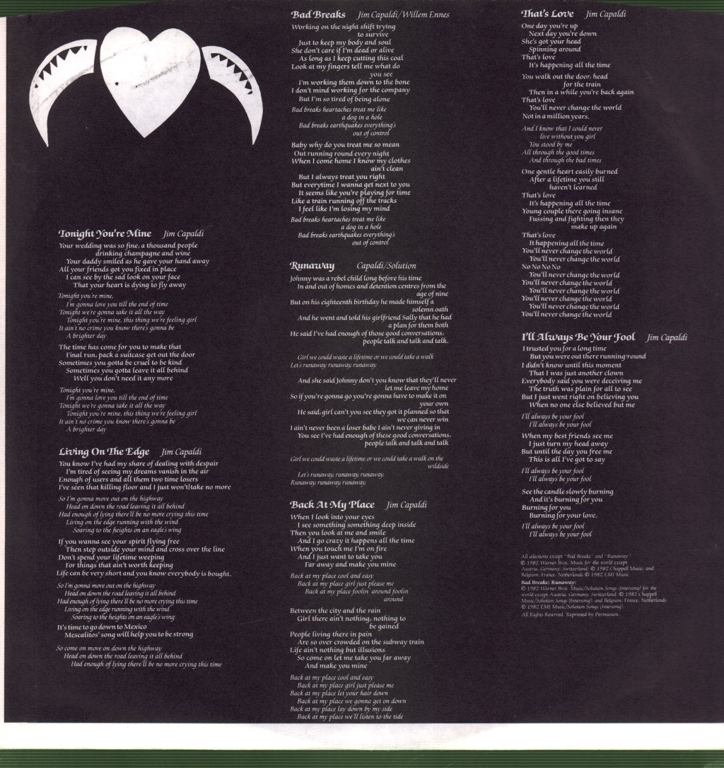 Jim Capaldi - Fierce Heart - Lp