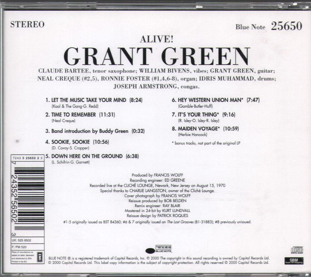 Grant Green - Alive! - Cd