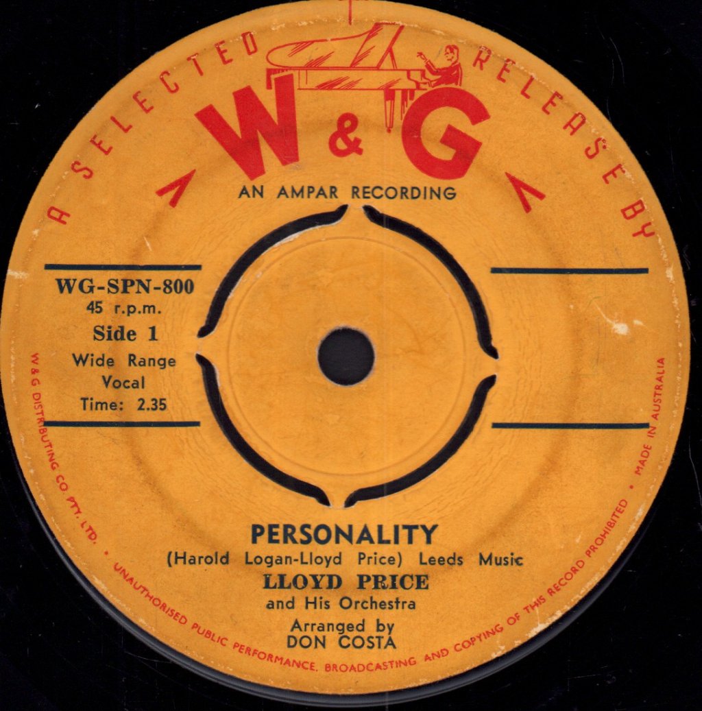 Lloyd Price And His Orchestra - Personality - 7 Inch