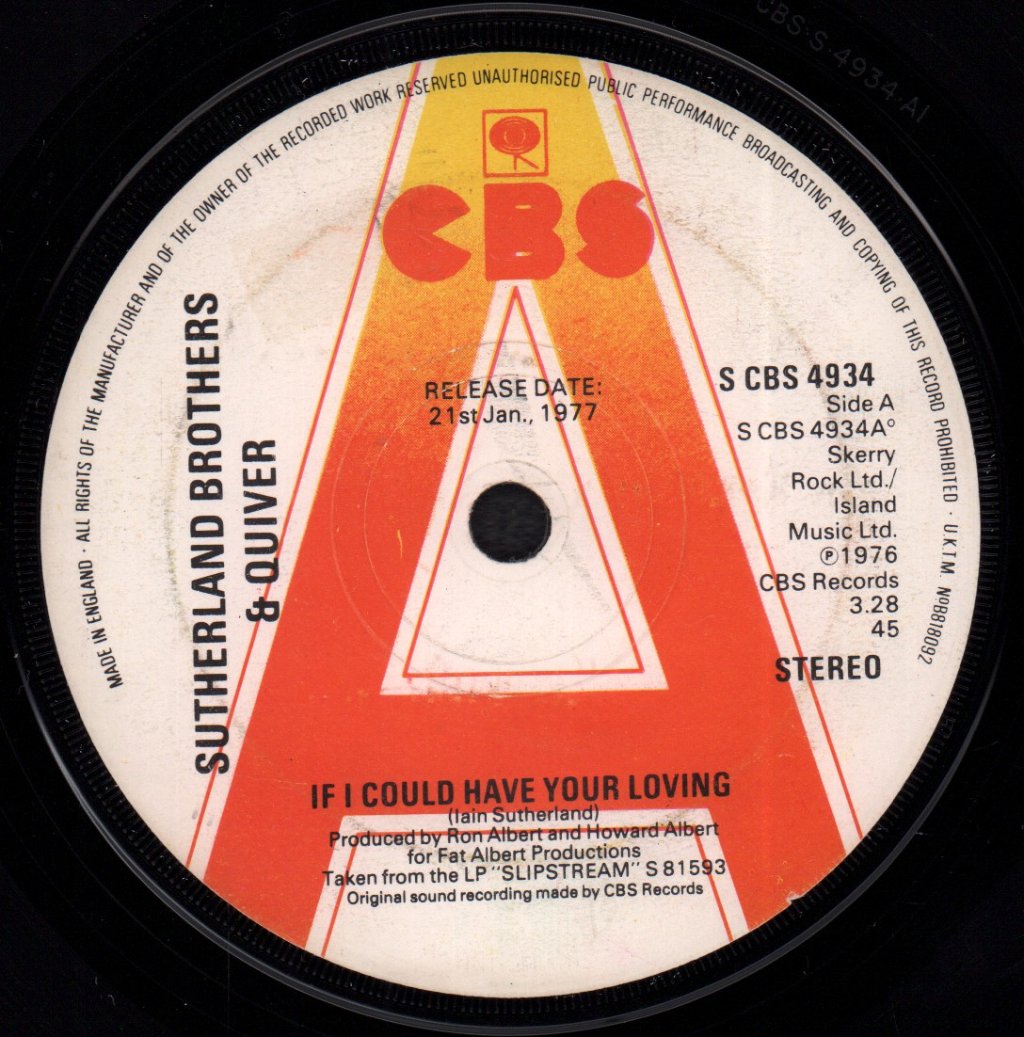 Sutherland Brothers And Quiver - If I Could Have Your Loving - 7 Inch