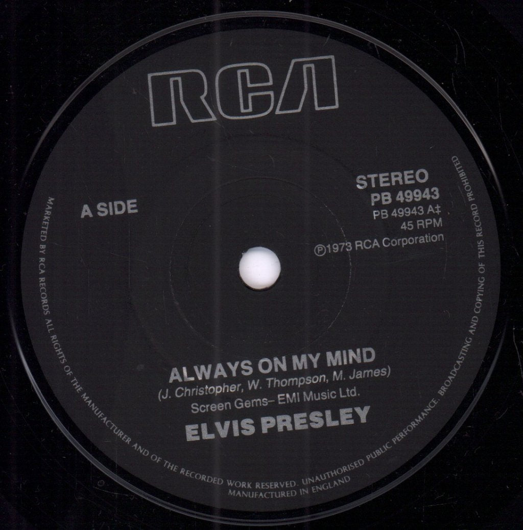 Elvis Presley - Always On My Mind - 7 Inch