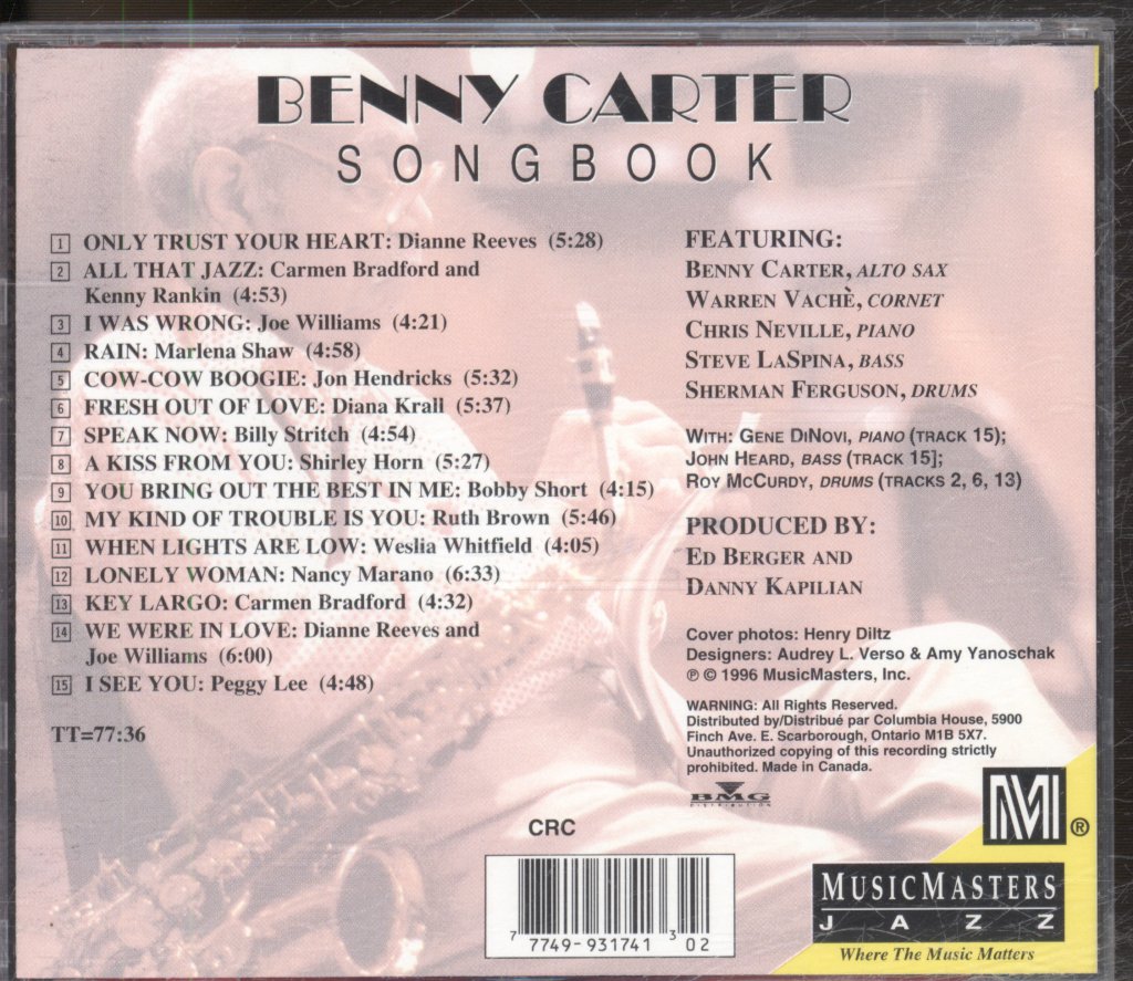Benny Carter - Songbook - Cd