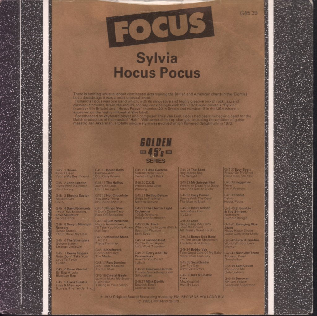 Focus - Sylvia - 7 Inch