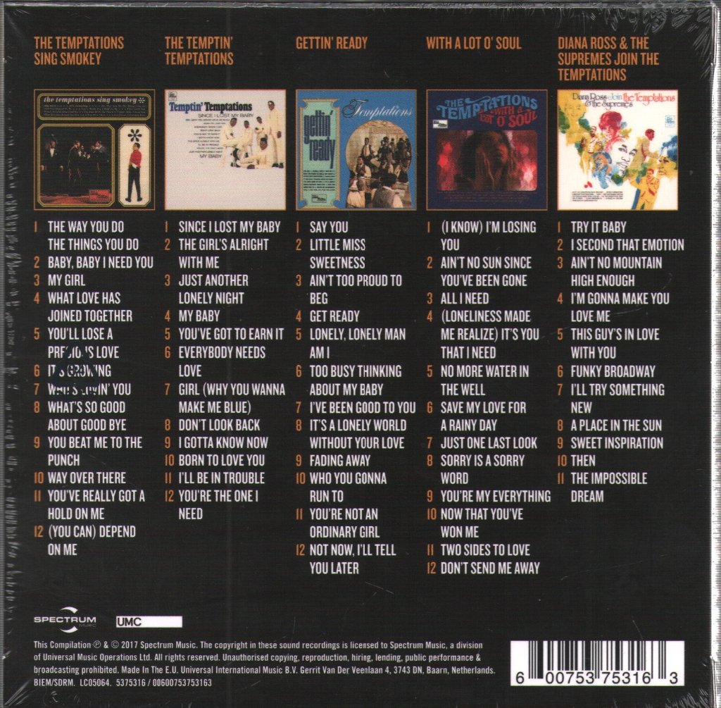 Temptations - 5 Classic Albums - Cd Set