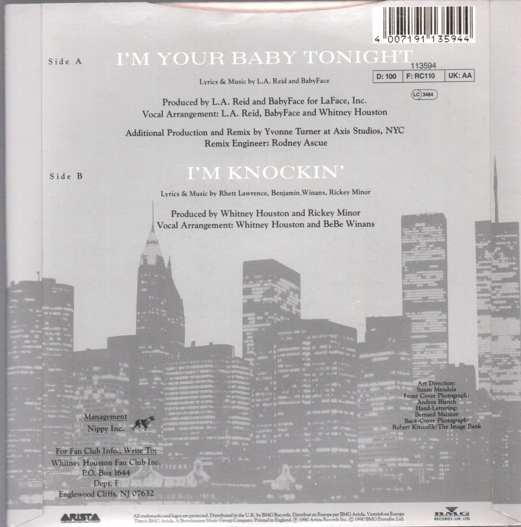 Whitney Houston - I'm Your Baby Tonight - 7 Inch