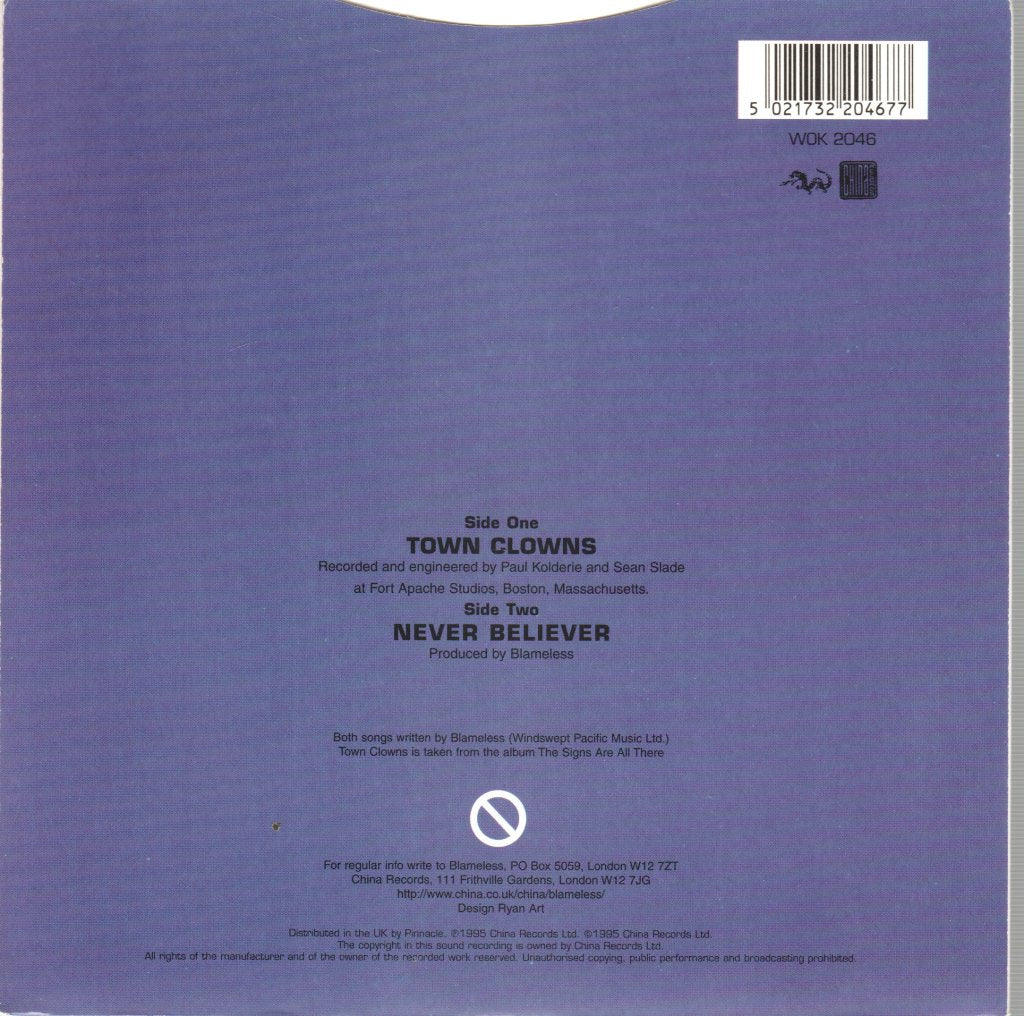 Blameless - Town Clowns - 7 Inch
