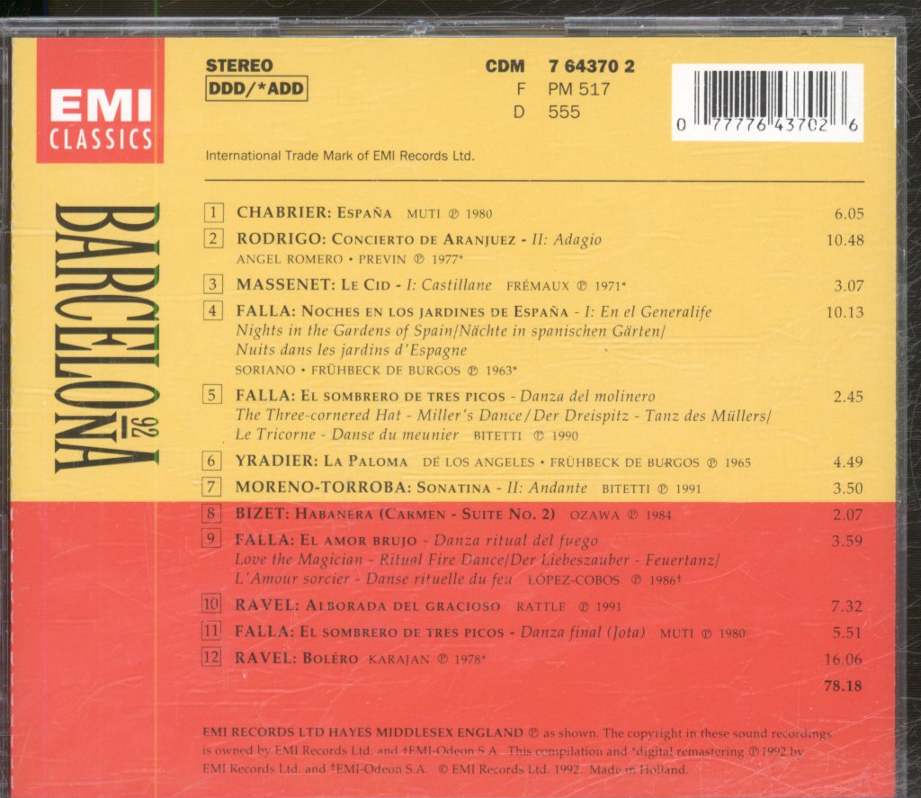 Various Artists - Barcelona '92 - Cd