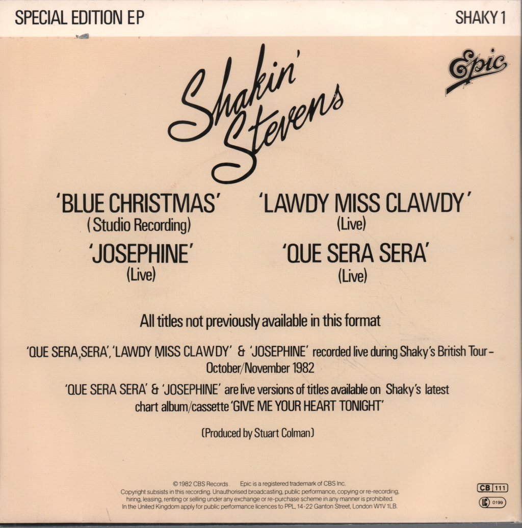 Shakin Stevens - Blue Christmas - 7 Inch