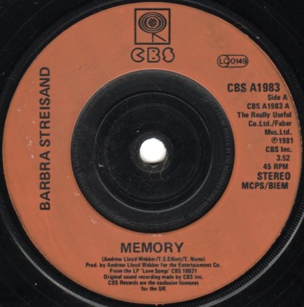 Barbra Streisand - Memory - 7 Inch