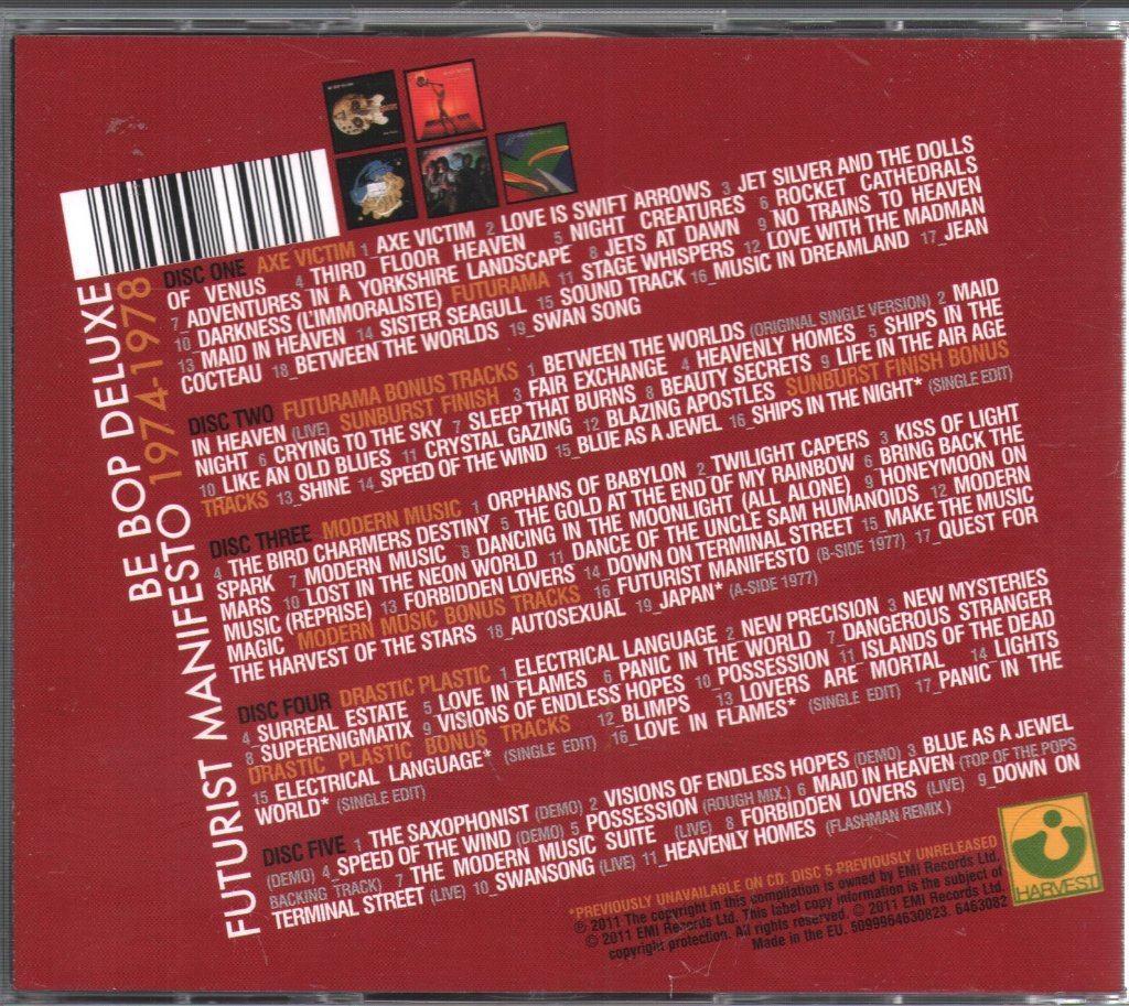 Be Bop Deluxe - Futurist Manifesto - The Harvest Years 1974 - 1978 - Cd Set