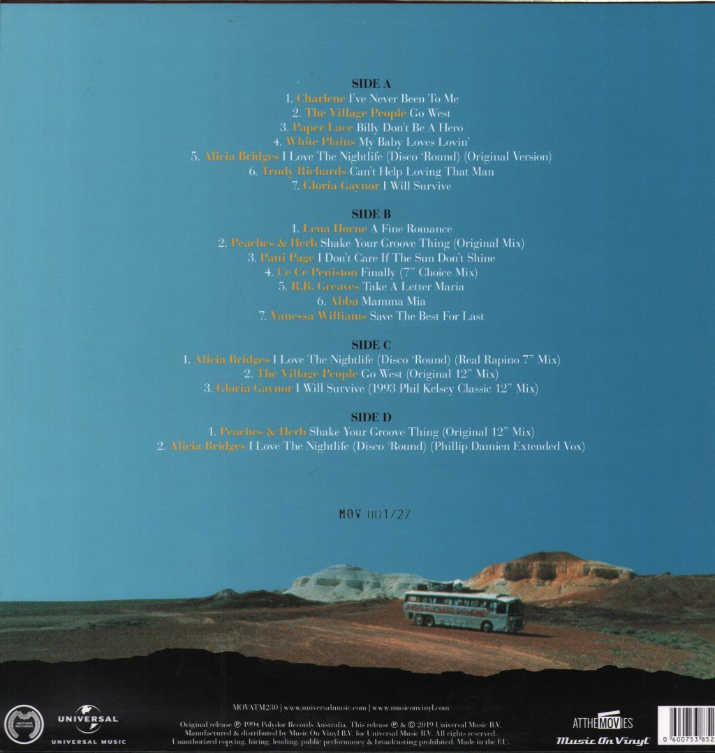 Various Artists - Adventures Of Priscilla Queen Of The Desert (Original Motion Picture Soundtrack) - Double Lp