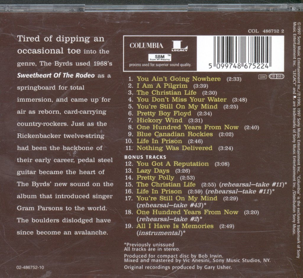 Byrds - Sweetheart Of The Rodeo - Cd