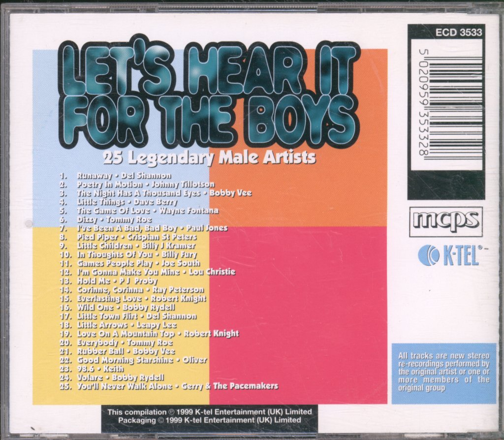 Various Artists - Let's Hear It For The Boys - 25 Legendary Male Artists - Cd