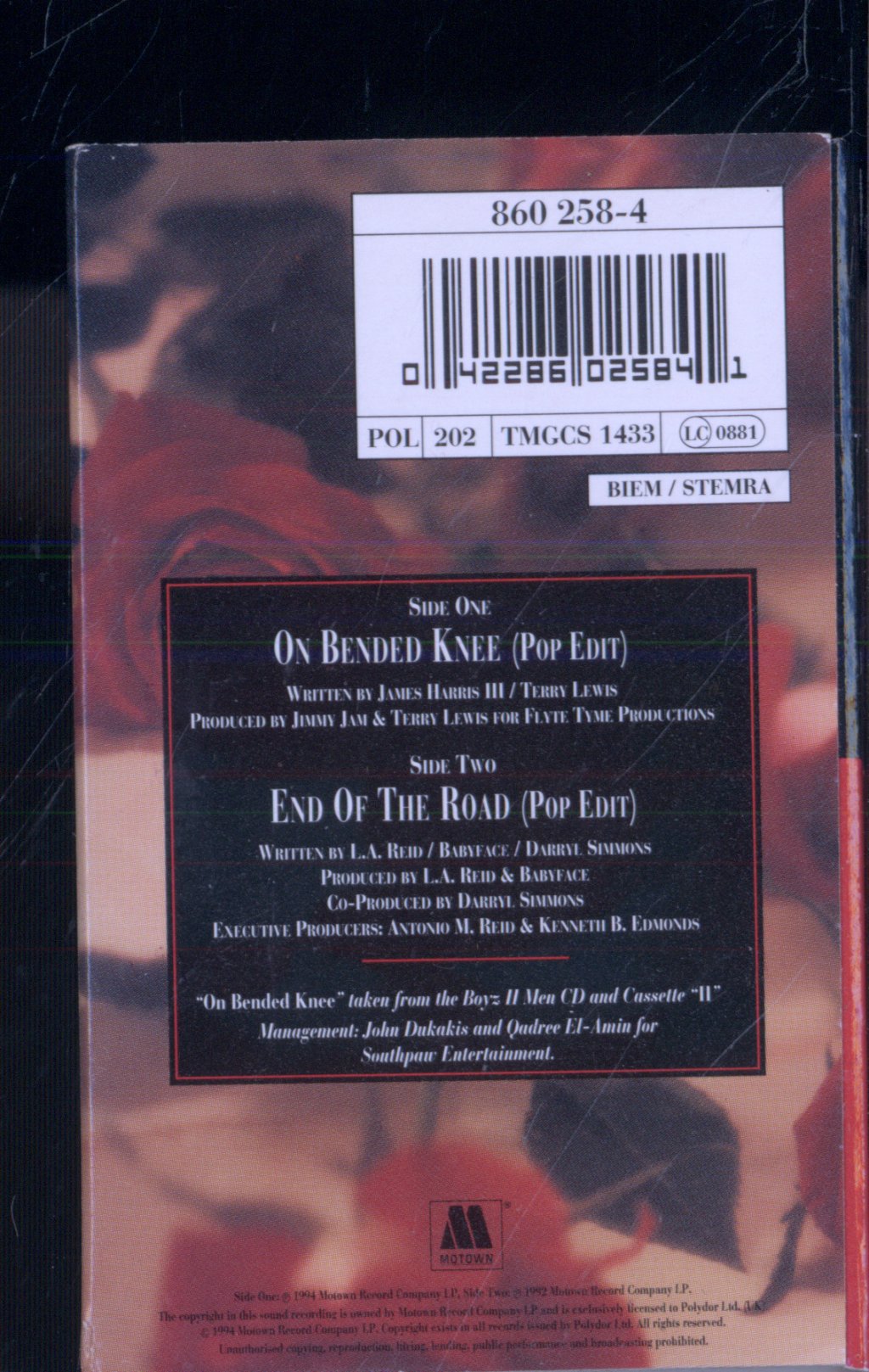Boyz II Men - On Bended Knee - Cassette