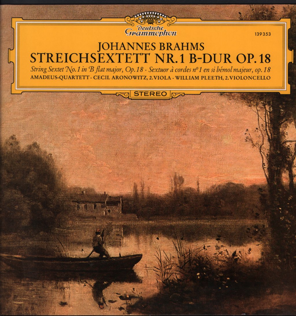 Amadeus-Quartett / Cecil Aronowitz / William Pleeth - Johannes Brahms - Streichsextett Nr. 1 B-dur Op. 18 - Lp