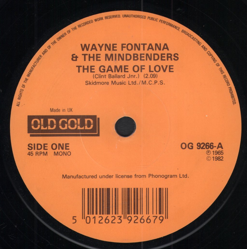 Wayne Fontana And The Mindbenders - Game Of Love - 7 Inch