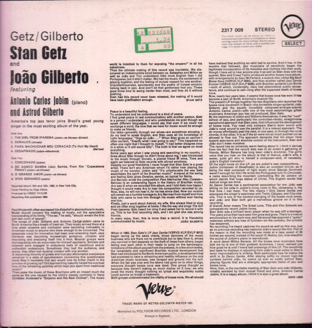 Stan Getz - Getz / Gilberto - Lp
