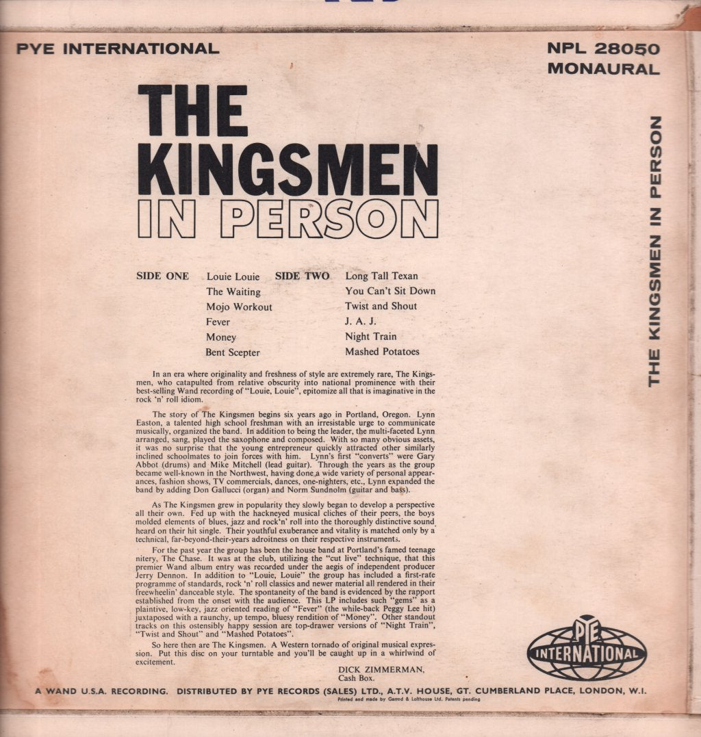 Kingsmen - Kingsmen In Person - Lp