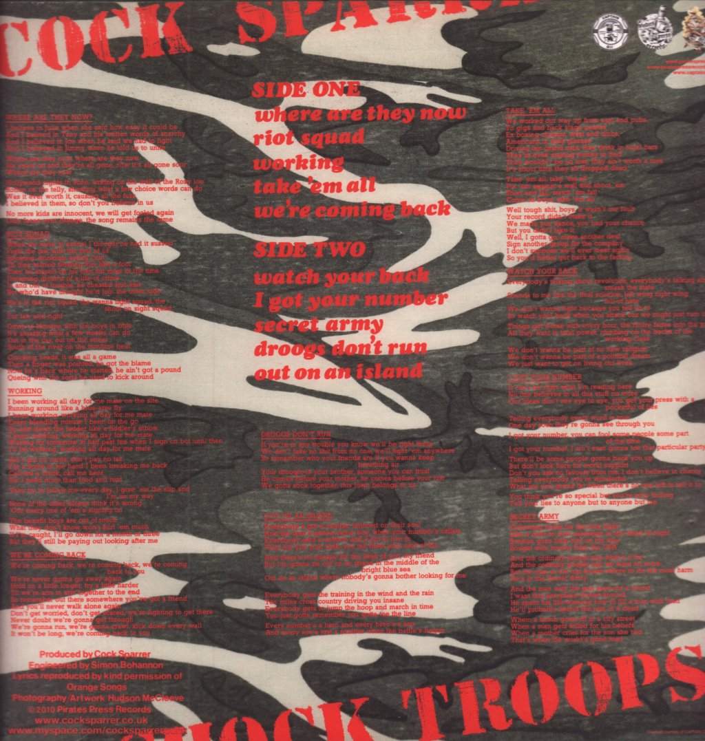 Cock Sparrer - Shock Troops - Lp