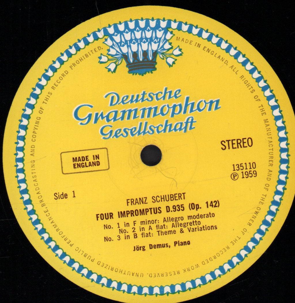 jorg demus - schubert Impromptus op. 142 - 12 German Dances - Lp