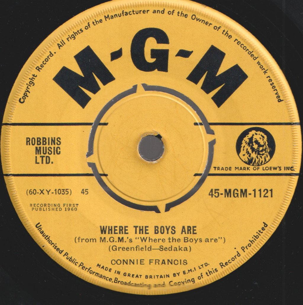 Connie Francis - Where The Boys Are - 7 Inch